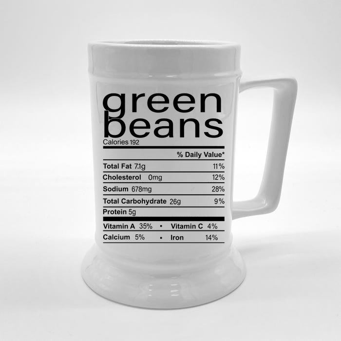 Funny Green Bean Nutrition Front & Back Beer Stein