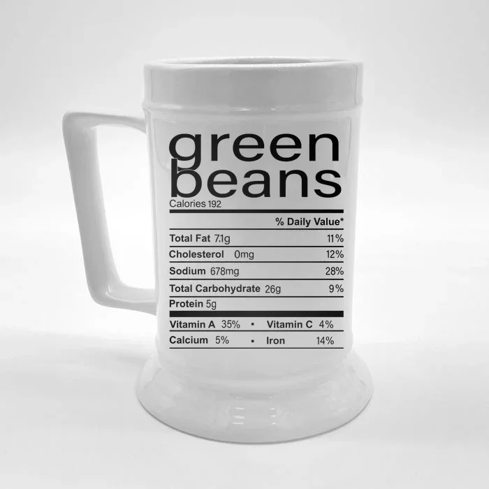 Funny Green Bean Nutrition Front & Back Beer Stein