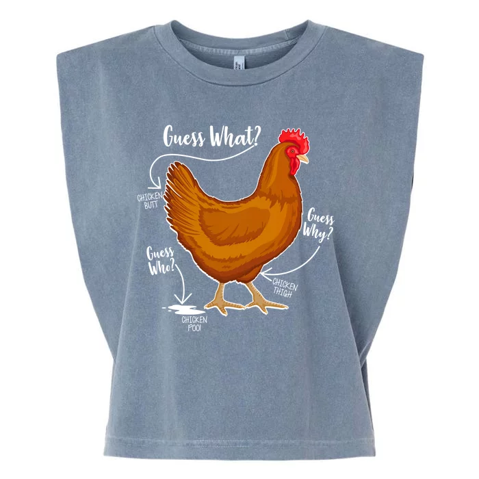 Funny Guess What Chicken Butt ggg Garment-Dyed Women's Muscle Tee