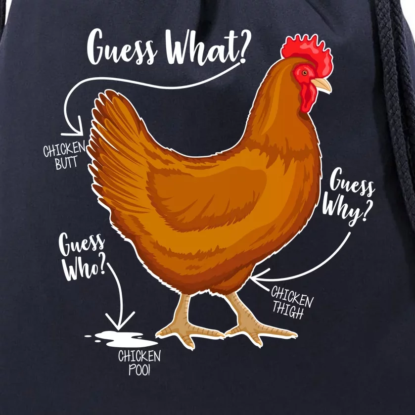 Funny Guess What Chicken Butt ggg Drawstring Bag