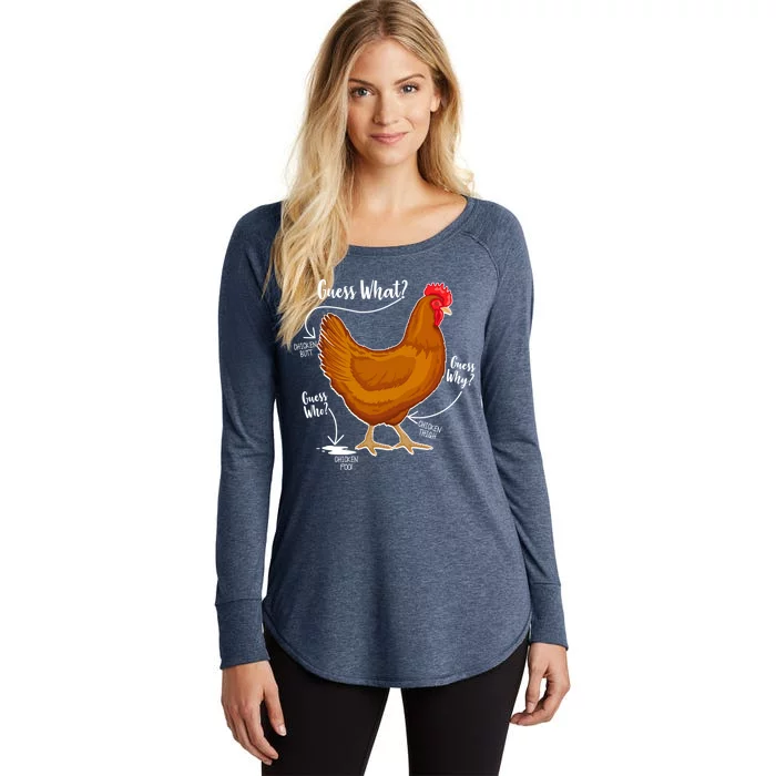 Funny Guess What Chicken Butt ggg Women's Perfect Tri Tunic Long Sleeve Shirt