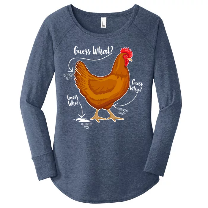 Funny Guess What Chicken Butt ggg Women's Perfect Tri Tunic Long Sleeve Shirt