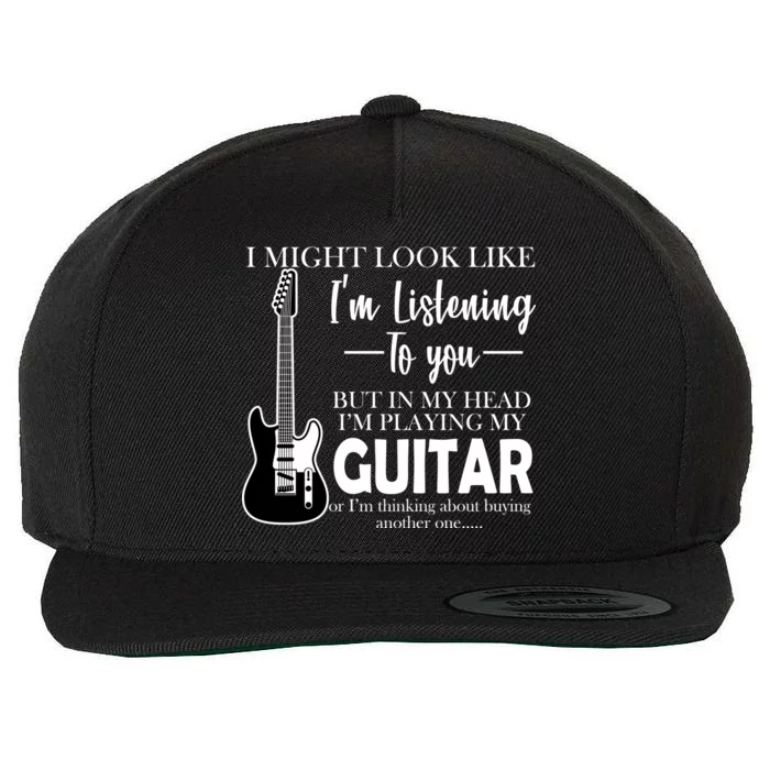 Funny Guitar Sarcastic Saying Wool Snapback Cap