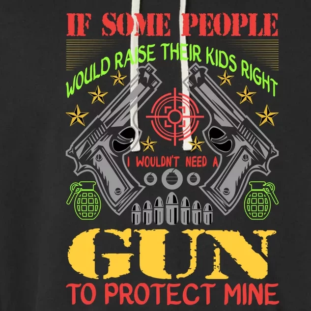 Funny Gun 2nd Amendment Protect Me Garment-Dyed Fleece Hoodie