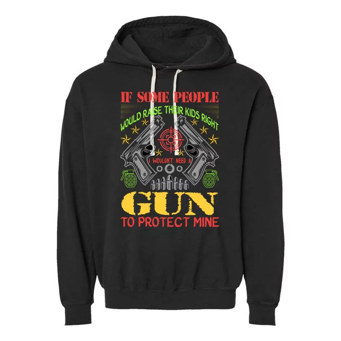 Funny Gun 2nd Amendment Protect Me Garment-Dyed Fleece Hoodie