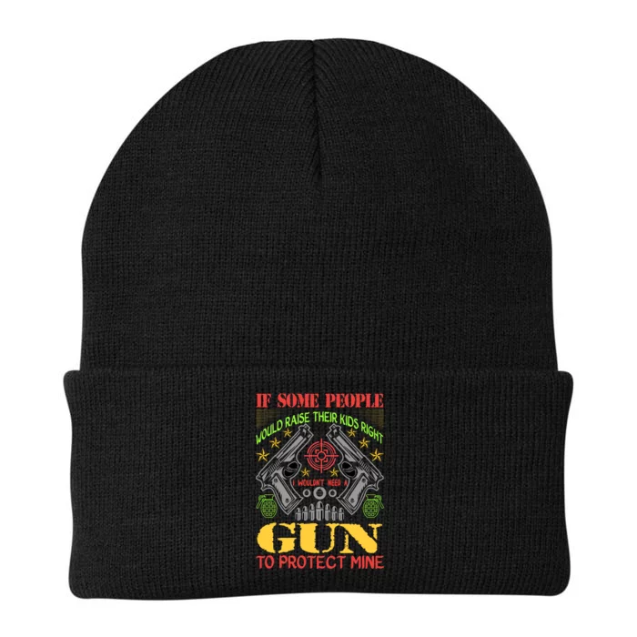 Funny Gun 2nd Amendment Protect Me Knit Cap Winter Beanie