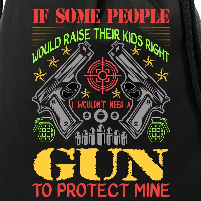 Funny Gun 2nd Amendment Protect Me Drawstring Bag