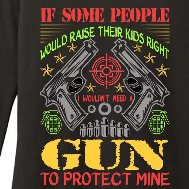 Funny Gun 2nd Amendment Protect Me Womens CVC Long Sleeve Shirt