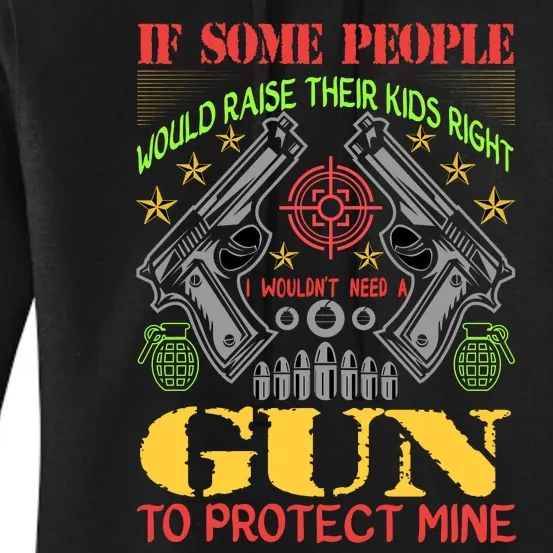 Funny Gun 2nd Amendment Protect Me Women's Pullover Hoodie