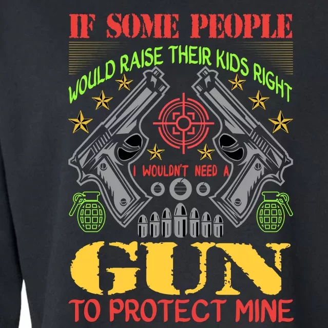 Funny Gun 2nd Amendment Protect Me Cropped Pullover Crew