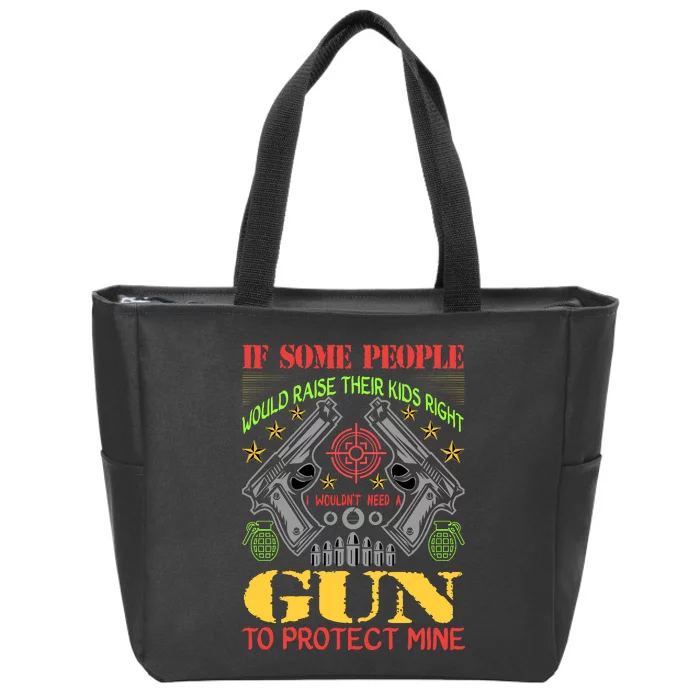 Funny Gun 2nd Amendment Protect Me Zip Tote Bag