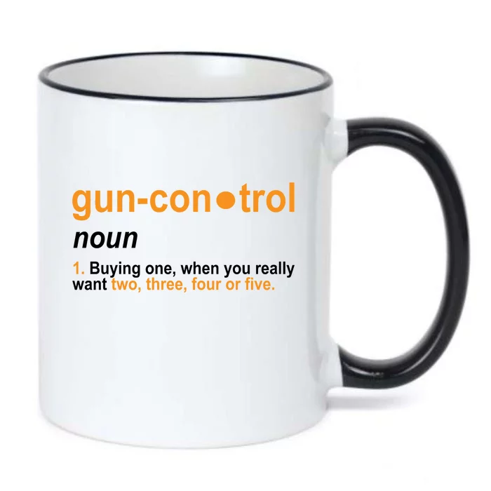 Funny Gun Control Definition Black Color Changing Mug