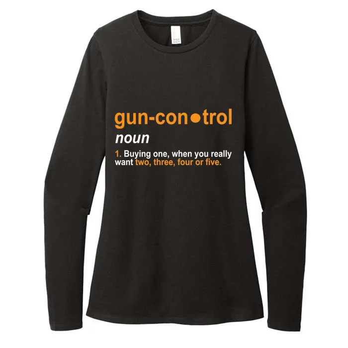 Funny Gun Control Definition Womens CVC Long Sleeve Shirt