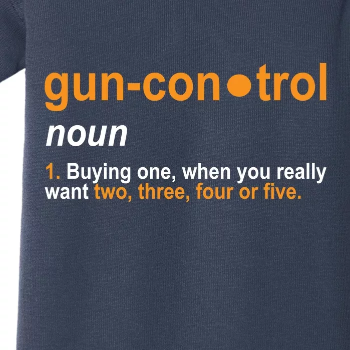 Funny Gun Control Definition Baby Bodysuit