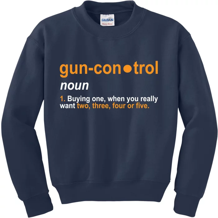 Funny Gun Control Definition Kids Sweatshirt