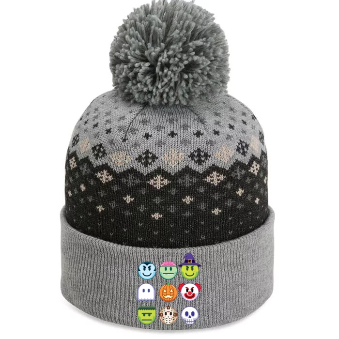 Funny Halloween Emoji's The Baniff Cuffed Pom Beanie