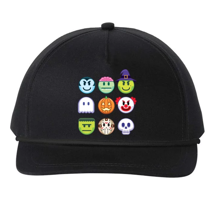 Funny Halloween Emoji's Snapback Five-Panel Rope Hat