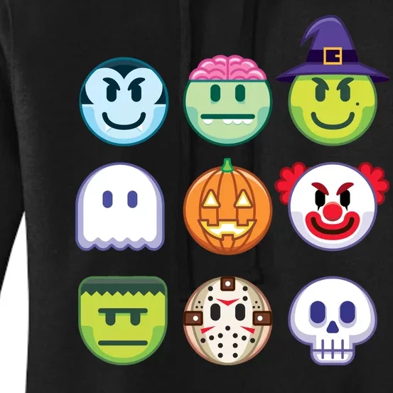 Funny Halloween Emoji's Women's Pullover Hoodie