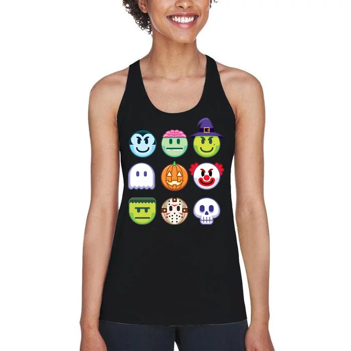 Funny Halloween Emoji's Women's Racerback Tank