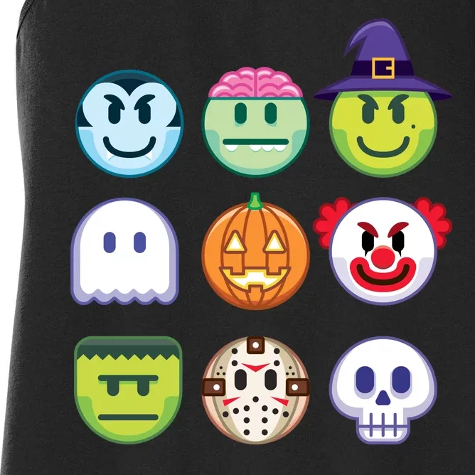 Funny Halloween Emoji's Women's Racerback Tank