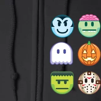 Funny Halloween Emoji's Full Zip Hoodie