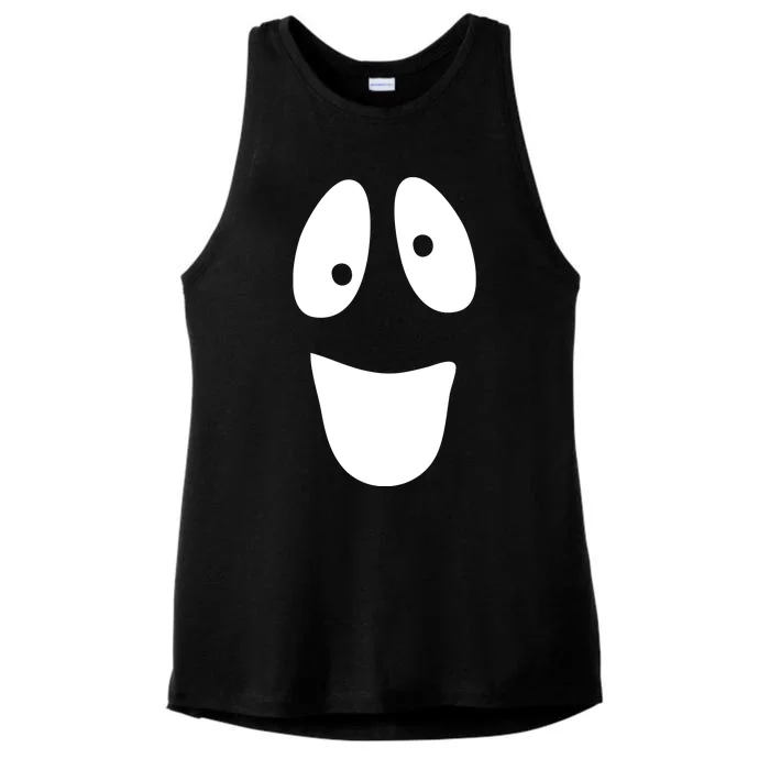 Funny Halloween Ghost Face Ladies Tri-Blend Wicking Tank