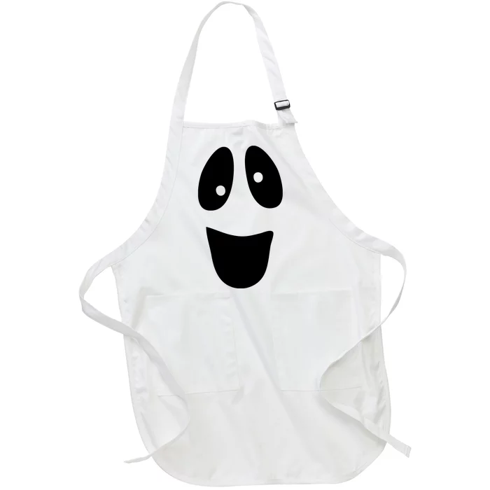 Funny Halloween Ghost Face Full-Length Apron With Pocket