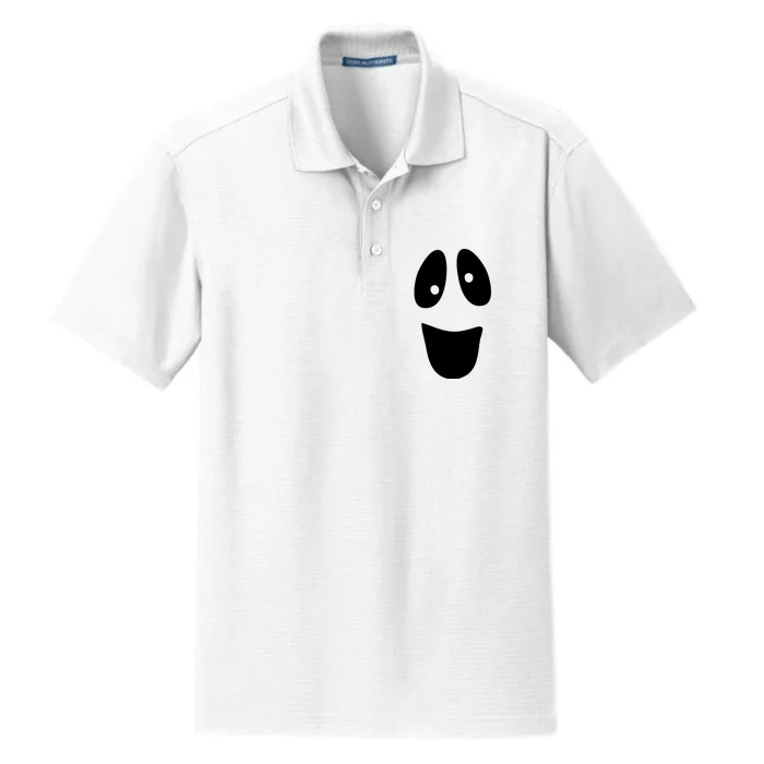 Funny Halloween Ghost Face Dry Zone Grid Performance Polo