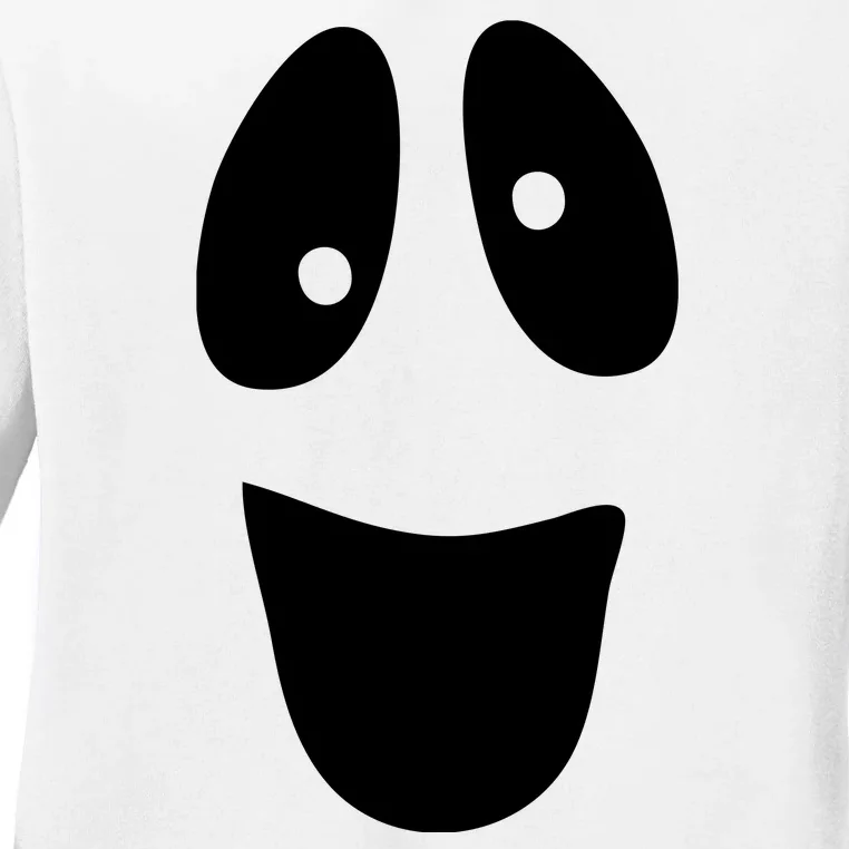 Funny Halloween Ghost Face Ladies Long Sleeve Shirt