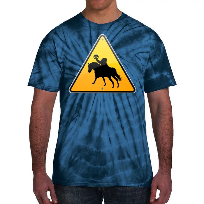 Funny Halloween Headless Horseman Crossing Tie-Dye T-Shirt