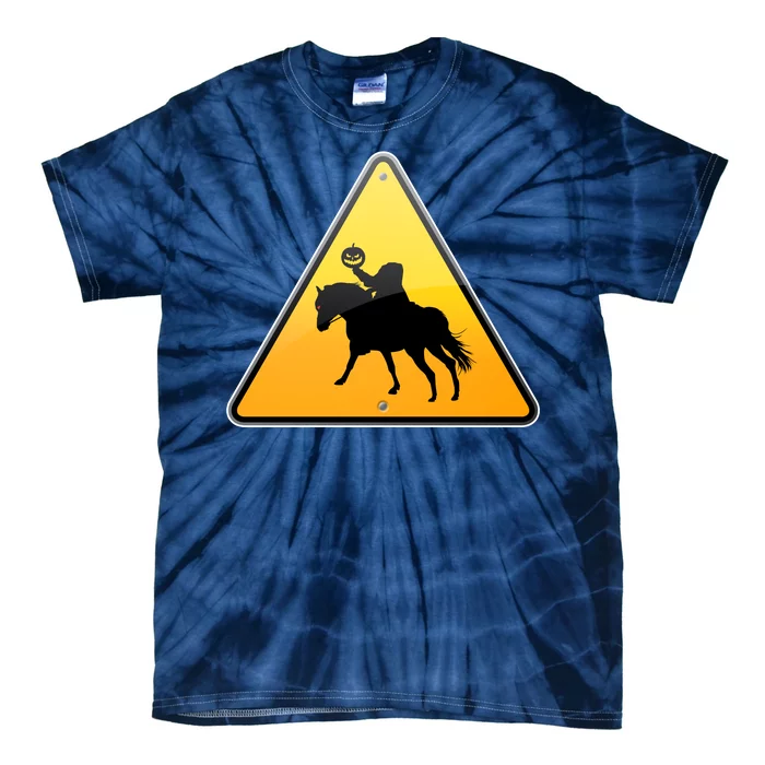 Funny Halloween Headless Horseman Crossing Tie-Dye T-Shirt