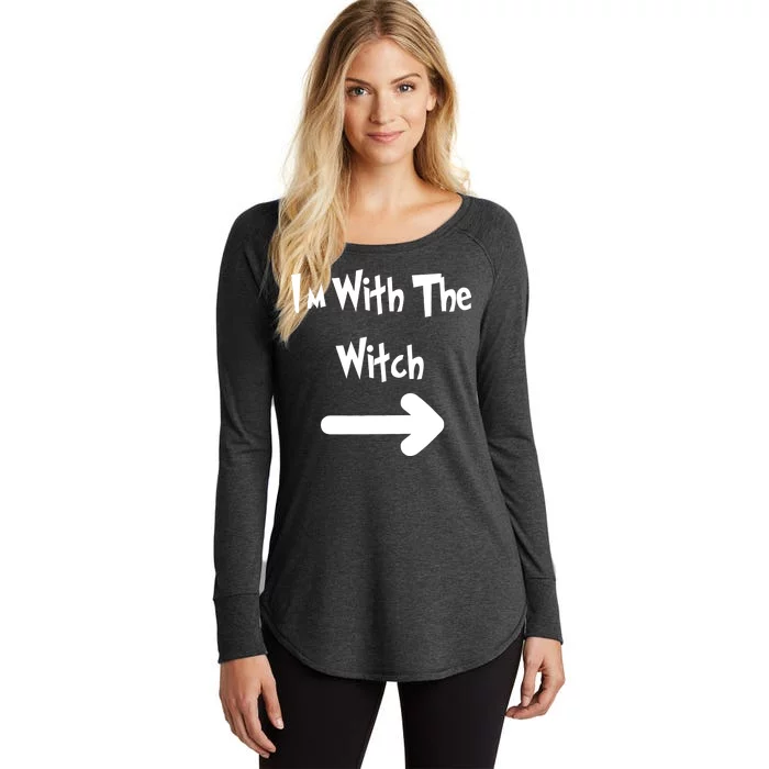 Funny Halloween I'm With The Witch Women's Perfect Tri Tunic Long Sleeve Shirt