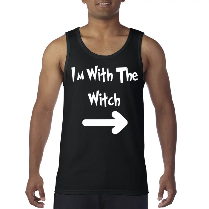 Funny Halloween I'm With The Witch Tank Top