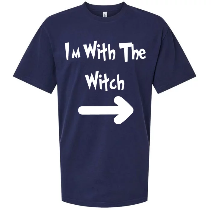 Funny Halloween I'm With The Witch Sueded Cloud Jersey T-Shirt