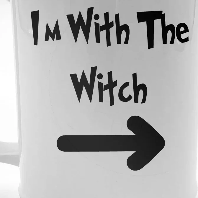 Funny Halloween I'm With The Witch Front & Back Beer Stein