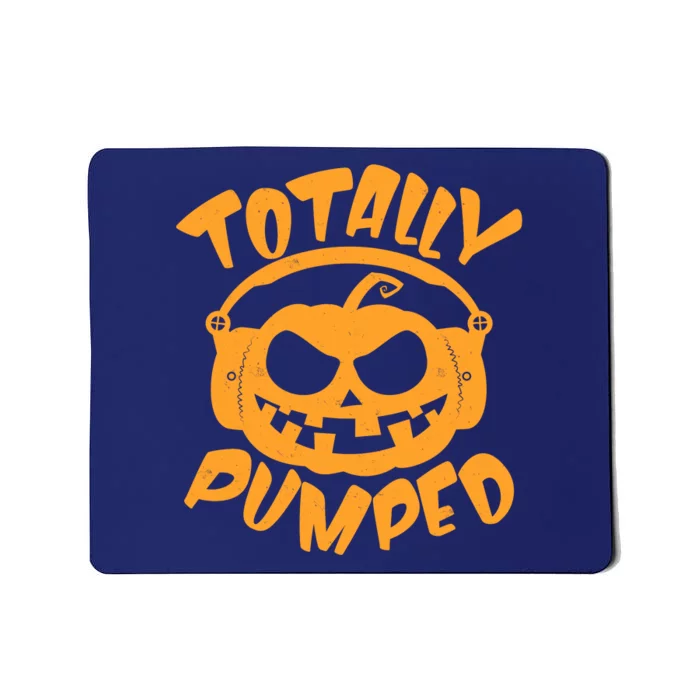 Funny Halloween Totally Pumped Headphones Pumpkin Mousepad