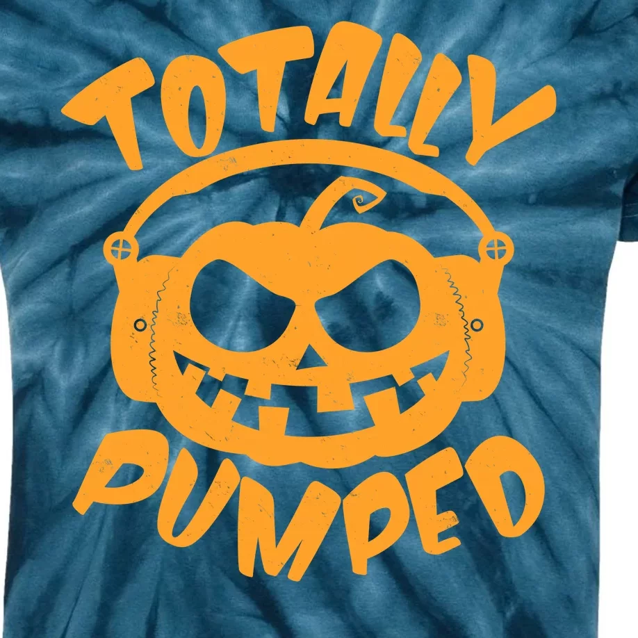 Funny Halloween Totally Pumped Headphones Pumpkin Kids Tie-Dye T-Shirt