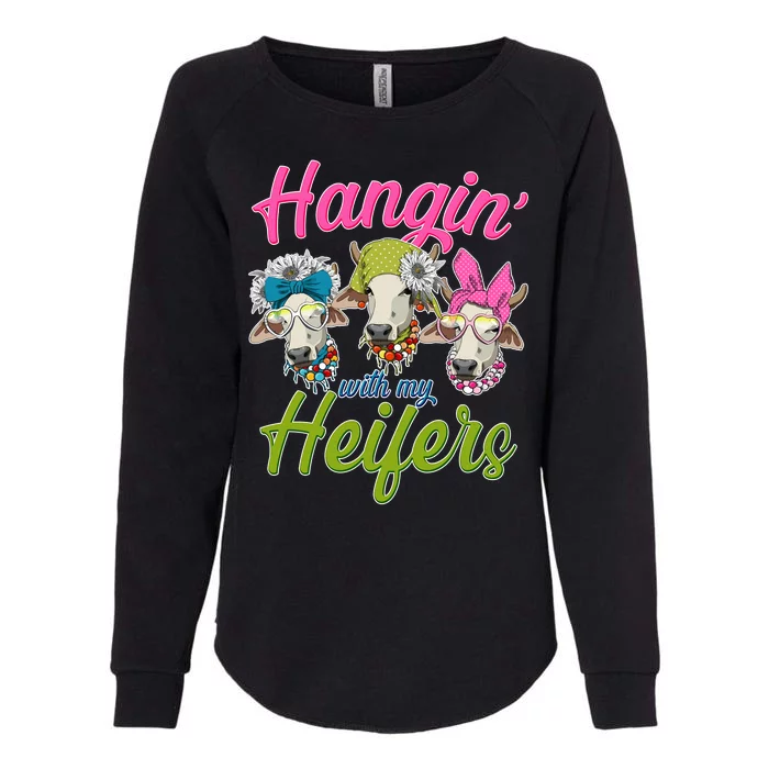 Funny Hangin' With My Heifers Cows Womens California Wash Sweatshirt