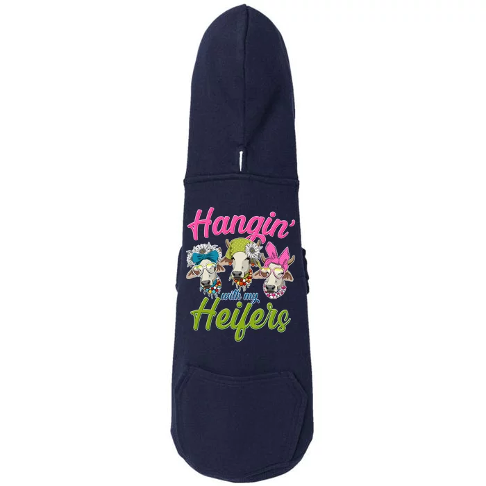 Funny Hangin' With My Heifers Cows Doggie 3-End Fleece Hoodie