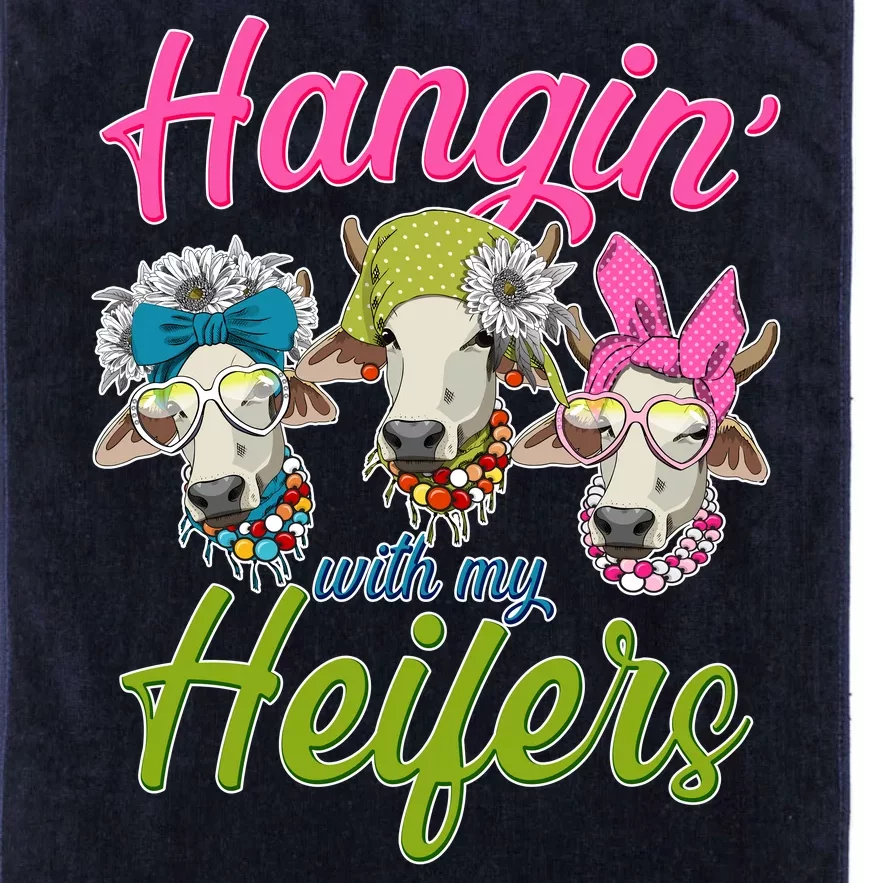 Funny Hangin' With My Heifers Cows Platinum Collection Golf Towel