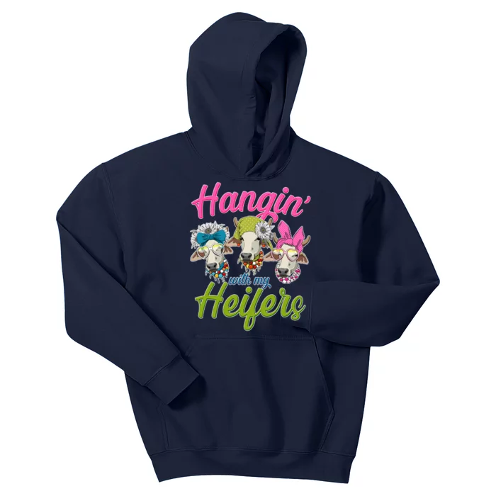 Funny Hangin' With My Heifers Cows Kids Hoodie