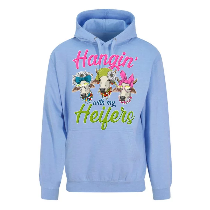 Funny Hangin' With My Heifers Cows Unisex Surf Hoodie