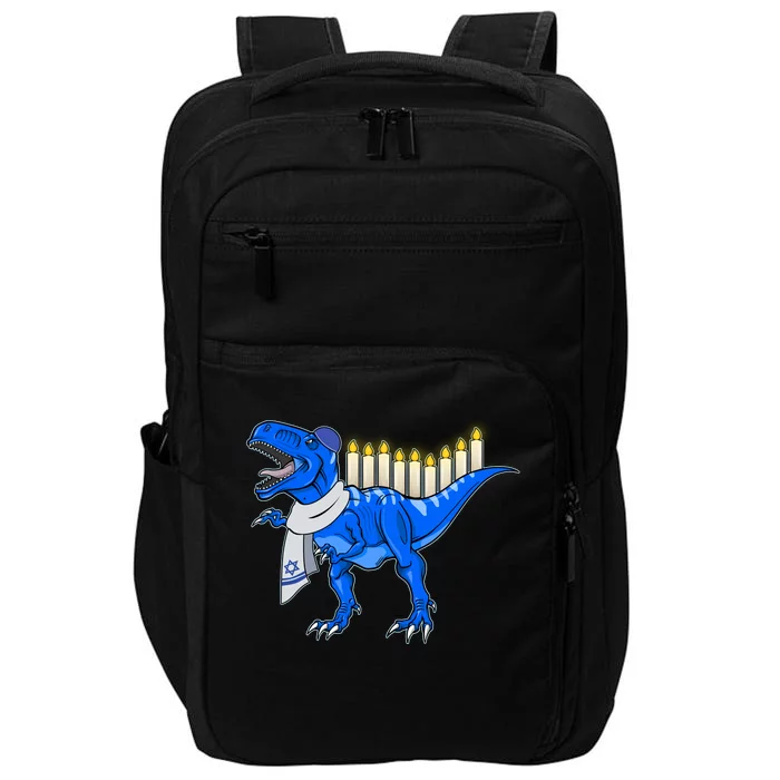 Funny Hanukah Menorasaurus T-Rex Dinosaur Impact Tech Backpack