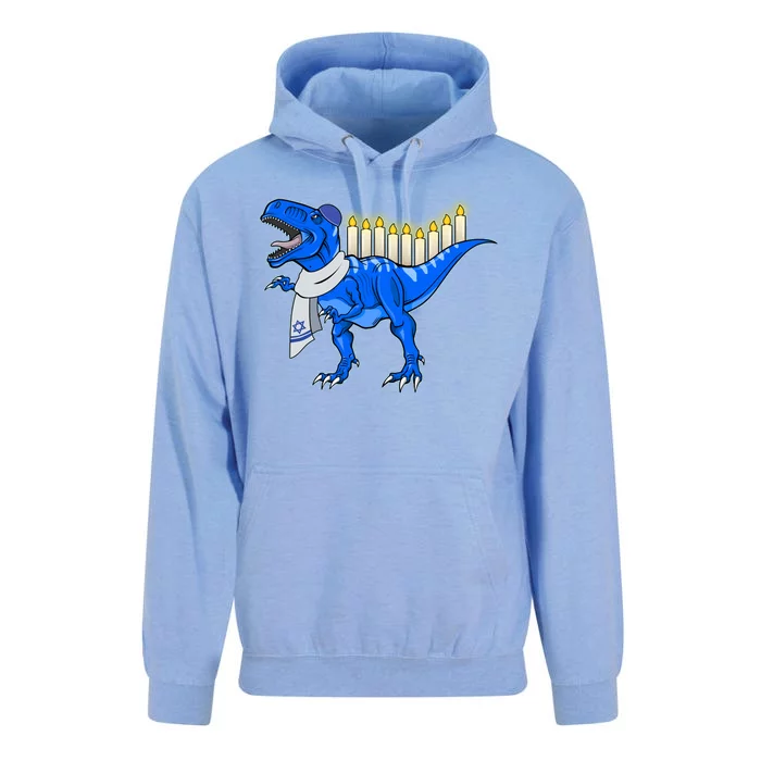 Funny Hanukah Menorasaurus T-Rex Dinosaur Unisex Surf Hoodie