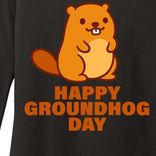 Funny Happy Groundhog Day Womens CVC Long Sleeve Shirt