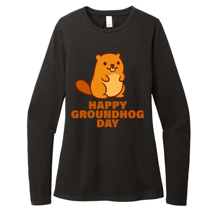 Funny Happy Groundhog Day Womens CVC Long Sleeve Shirt