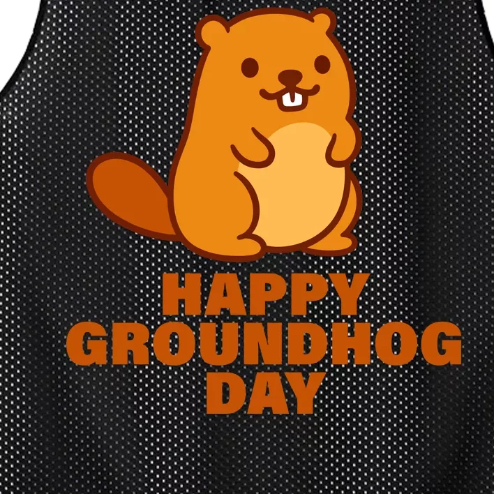 Funny Happy Groundhog Day Mesh Reversible Basketball Jersey Tank