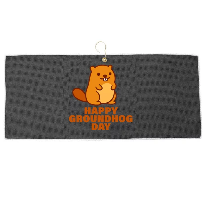 Funny Happy Groundhog Day Large Microfiber Waffle Golf Towel