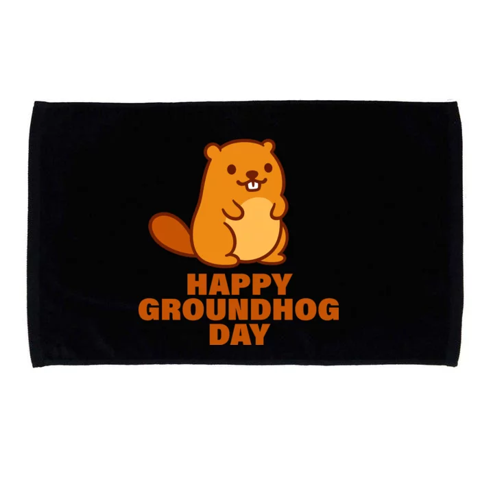 Funny Happy Groundhog Day Microfiber Hand Towel