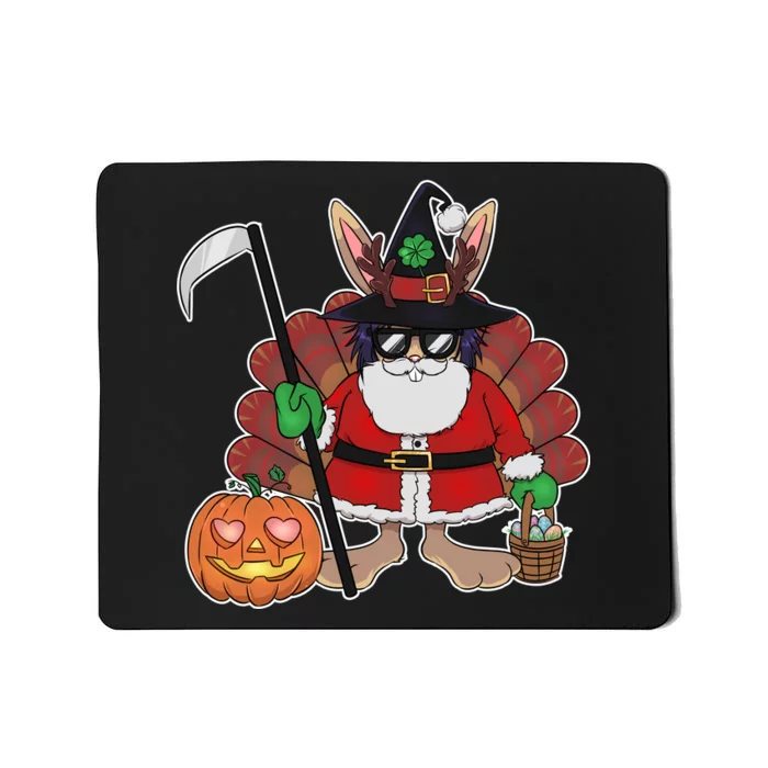 Funny Happy Merry Multiple Holiday Mousepad